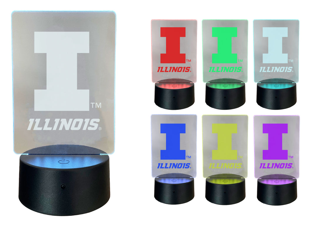 Illinois Fighting Illini Acrylic Color Changing LED Night Light with Remote and USB plug in Officially Licensed Collegiate Product Single