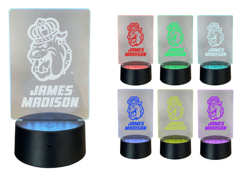 James Madison Dukes Acrylic Color Changing LED Night Light with Remote and USB plug in Officially Licensed Collegiate Product Single