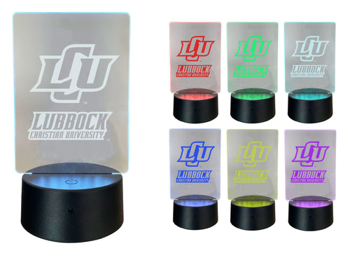 Lubbock Christian University Chaparral Acrylic Color Changing LED Night Light with Remote and USB plug in Officially Licensed Collegiate Product Single