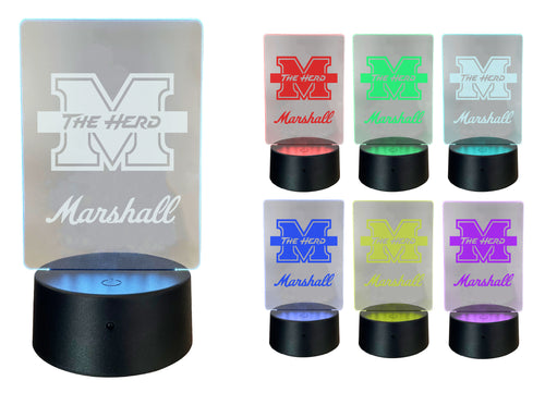 Marshall Thundering Herd Acrylic Color Changing LED Night Light with Remote and USB plug in Officially Licensed Collegiate Product Single