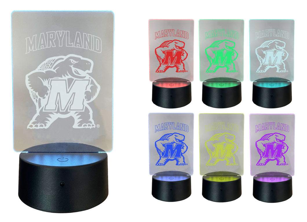 Maryland Terrapins Acrylic Color Changing LED Night Light with Remote and USB plug in Officially Licensed Collegiate Product 4-Pack