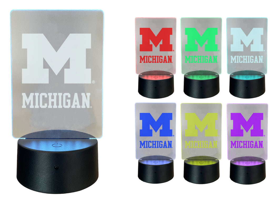 Michigan Wolverines Acrylic Color Changing LED Night Light with Remote and USB plug in Officially Licensed Collegiate Product Single