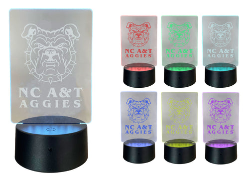 North Carolina A&T State Aggies Acrylic Color Changing LED Night Light with Remote and USB plug in Officially Licensed Collegiate Product Single