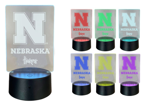 Nebraska Cornhuskers Acrylic Color Changing LED Night Light with Remote and USB plug in Officially Licensed Collegiate Product Single