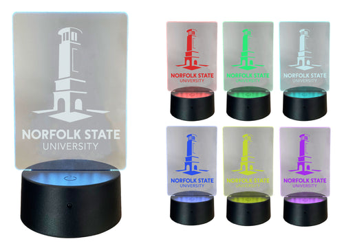 Norfolk State University Acrylic Color Changing LED Night Light with Remote and USB plug in Officially Licensed Collegiate Product Single