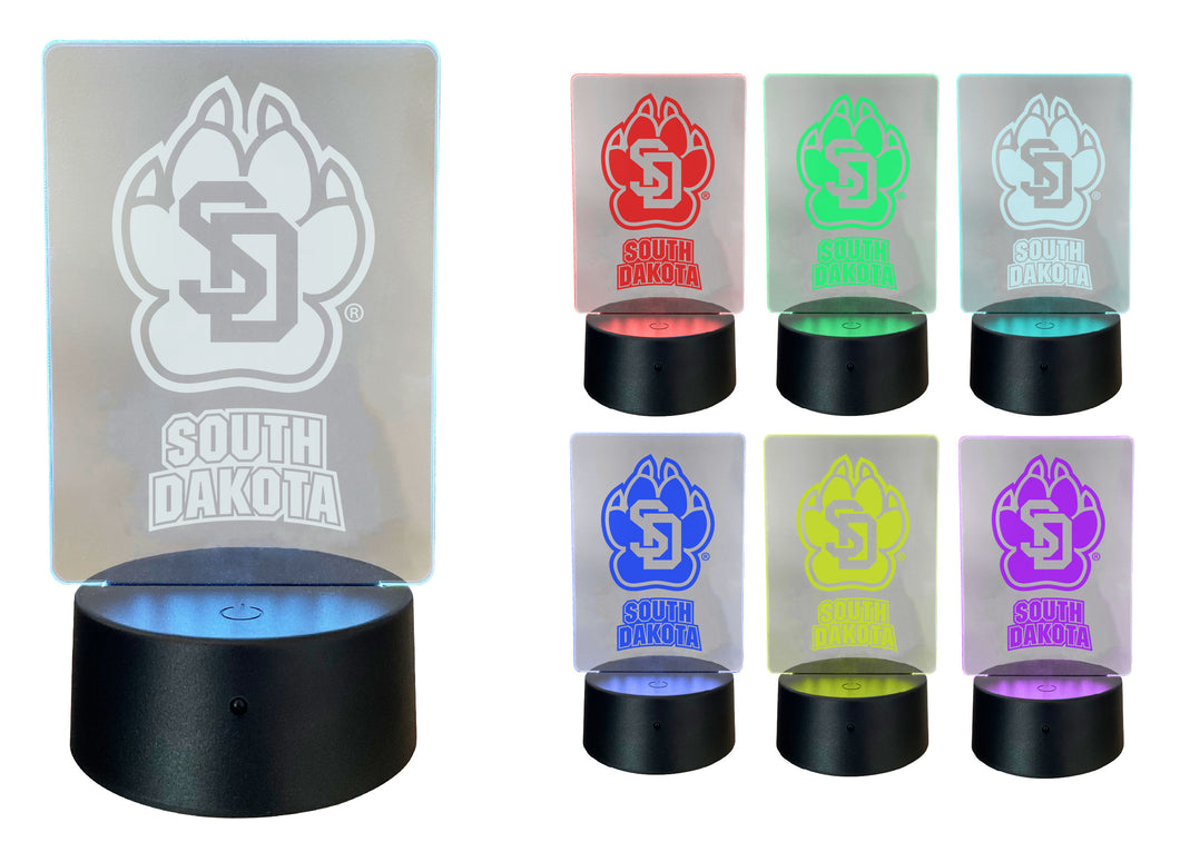 South Dakota Coyotes Acrylic Color Changing LED Night Light with Remote and USB plug in Officially Licensed Collegiate Product Single