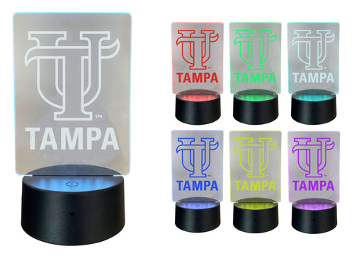 University of Tampa Spartans Acrylic Color Changing LED Night Light with Remote and USB plug in Officially Licensed Collegiate Product Single