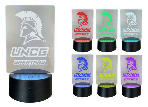 North Carolina Greensboro Spartans Acrylic Color Changing LED Night Light with Remote and USB plug in Officially Licensed Collegiate Product Single