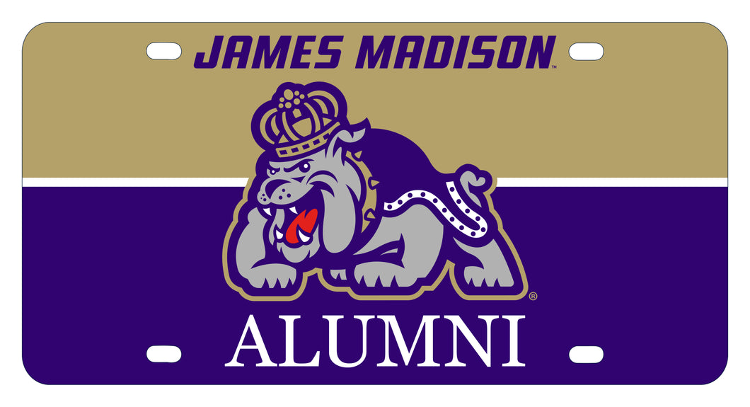 James Madison Alumni Metal License Plate Officially Licensed Collegiate Product