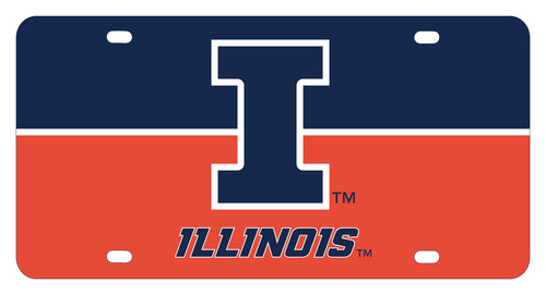 Illinois Fighting Illini Metal License Plate Officially Licensed Collegiate Product 