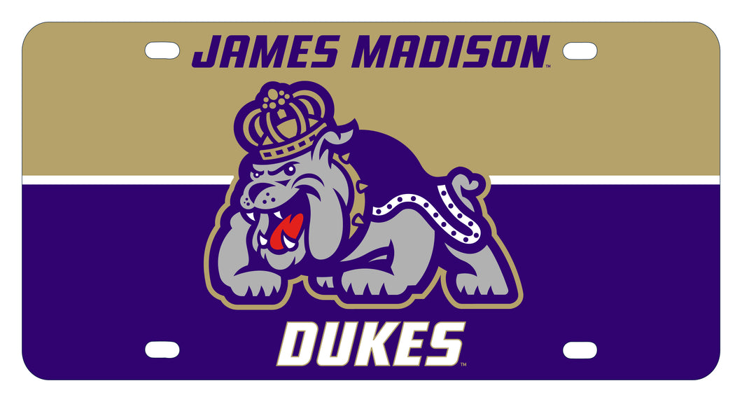 James Madison Dukes Metal License Plate Officially Licensed Collegiate Product 