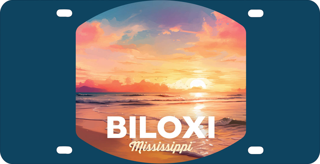 Biloxi Mississippi Design B Souvenir Metal License Plate 