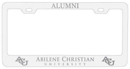 Abilene Christian University Alumni Engraved Metal License Plate Frame White Officially Licensed