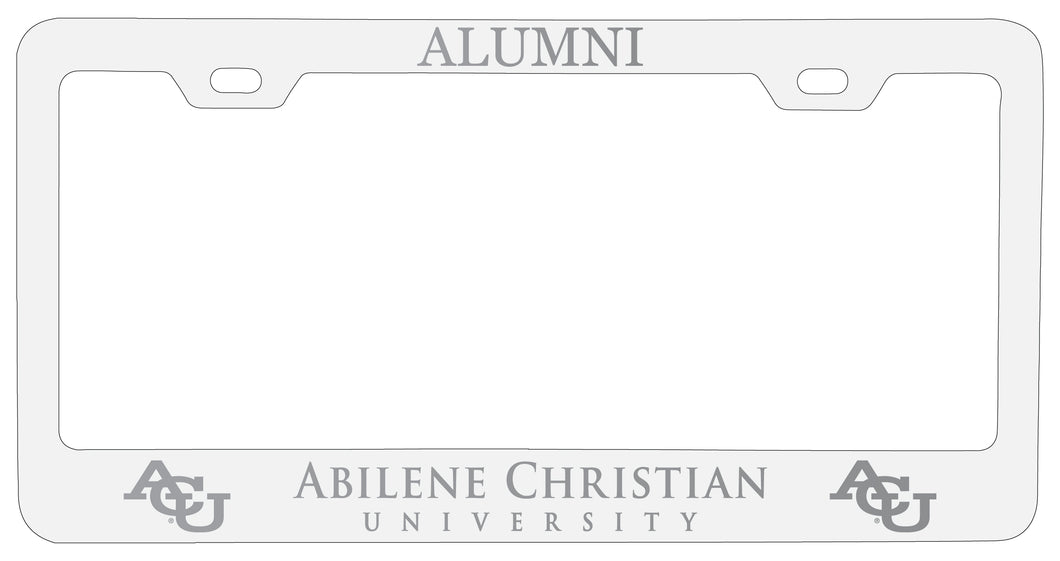 Abilene Christian University Alumni Engraved Metal License Plate Frame White Officially Licensed