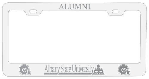 Albany State University Alumni Engraved Metal License Plate Frame White Officially Licensed