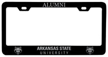 Load image into Gallery viewer, Arkansas State Alumni Engraved Metal License Plate Frame Black Officially Licensed
