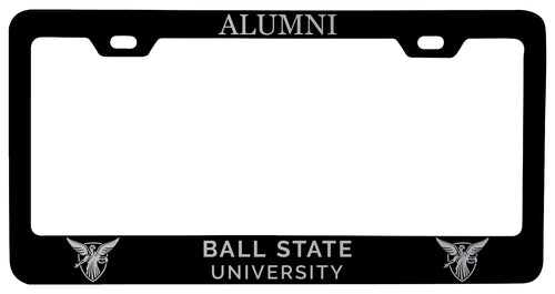 Ball State University Alumni Engraved Metal License Plate Frame Black Officially Licensed