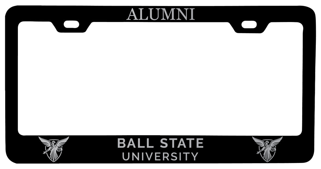 Ball State University Alumni Engraved Metal License Plate Frame Black Officially Licensed