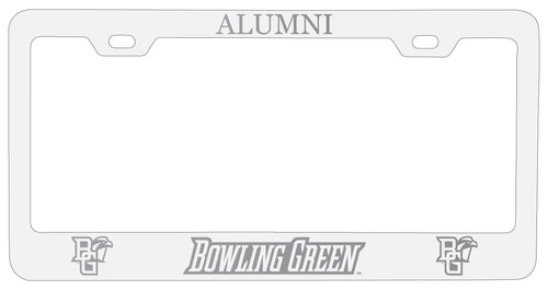 Bowling Green Falcons Alumni Engraved Metal License Plate Frame White Officially Licensed