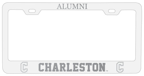 College of Charleston Alumni Engraved Metal License Plate Frame White Officially Licensed