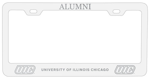 University of Illinois at Chicago Alumni Engraved Metal License Plate Frame White Officially Licensed