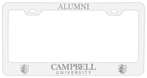 Campbell University Fighting Camels Alumni Engraved Metal License Plate Frame White Officially Licensed