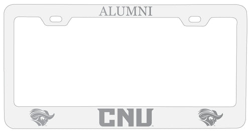 Christopher Newport Captains Alumni Engraved Metal License Plate Frame White Officially Licensed