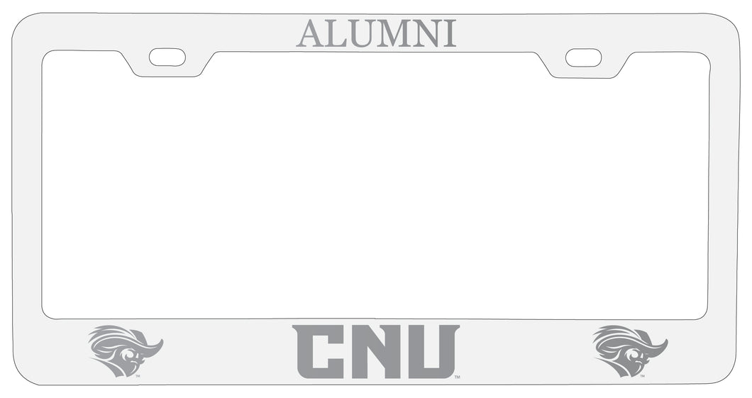 Christopher Newport Captains Alumni Engraved Metal License Plate Frame White Officially Licensed