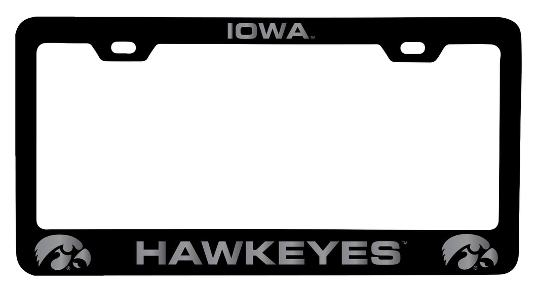 Iowa Hawkeyes NCAA Laser-Engraved Metal License Plate Frame Mascot