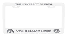 Load image into Gallery viewer, Iowa Hawkeyes Customizable Engraved Metal License Plate Frame Officially Licensed Collegiate Product
