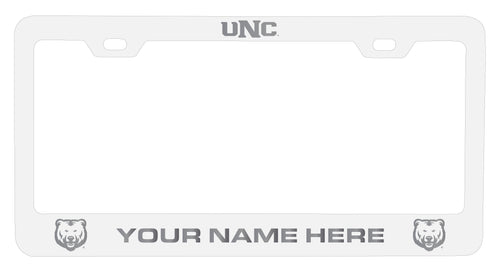 Northern Colorado Bears Customizable Engraved Metal License Plate Frame White Officially Licensed Collegiate Product White