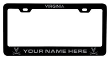 Load image into Gallery viewer, Virginia Cavaliers Customizable Engraved Metal License Plate Frame Black Officially Licensed Collegiate Product Black
