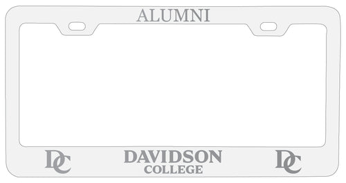 Davidson College Alumni Engraved Metal License Plate Frame White Officially Licensed