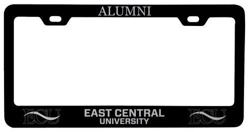 East Central University Tigers Alumni Engraved Metal License Plate Frame Black Officially Licensed