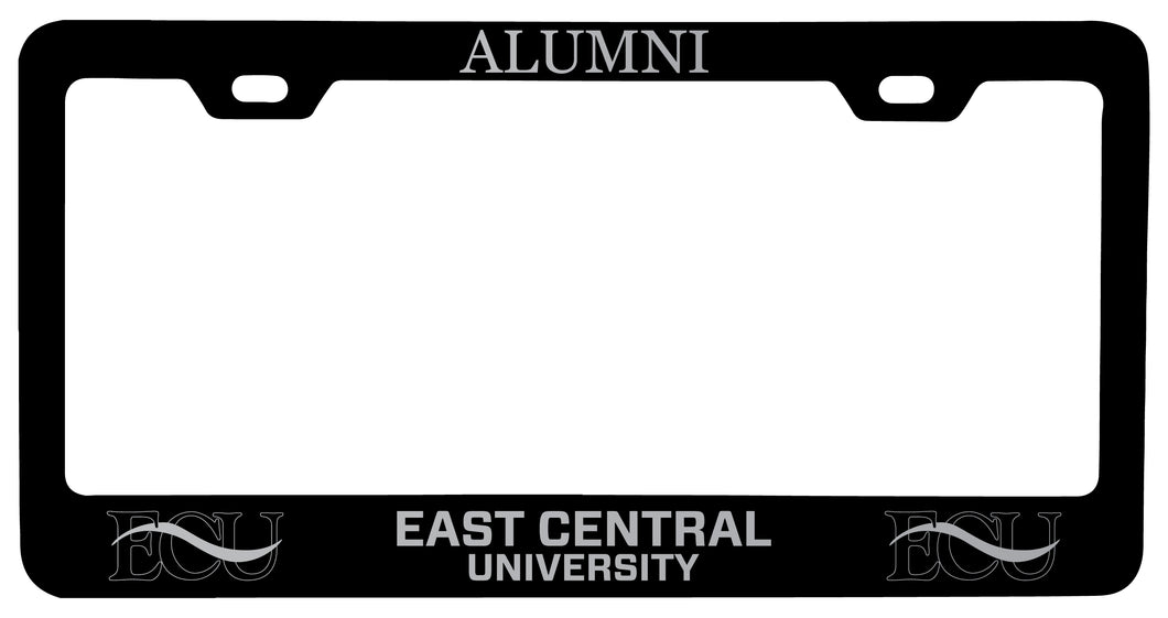 East Central University Tigers Alumni Engraved Metal License Plate Frame Black Officially Licensed