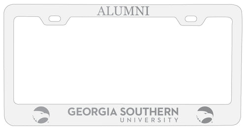 Georgia Southern Eagles Alumni Engraved Metal License Plate Frame White Officially Licensed