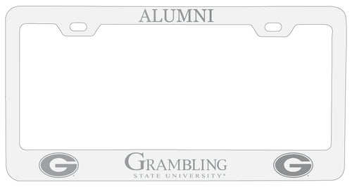 Grambling State Tigers Alumni Engraved Metal License Plate Frame White Officially Licensed