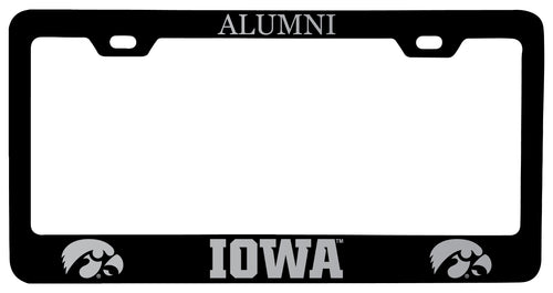 Iowa Hawkeyes Alumni Engraved Metal License Plate Frame Black Officially Licensed