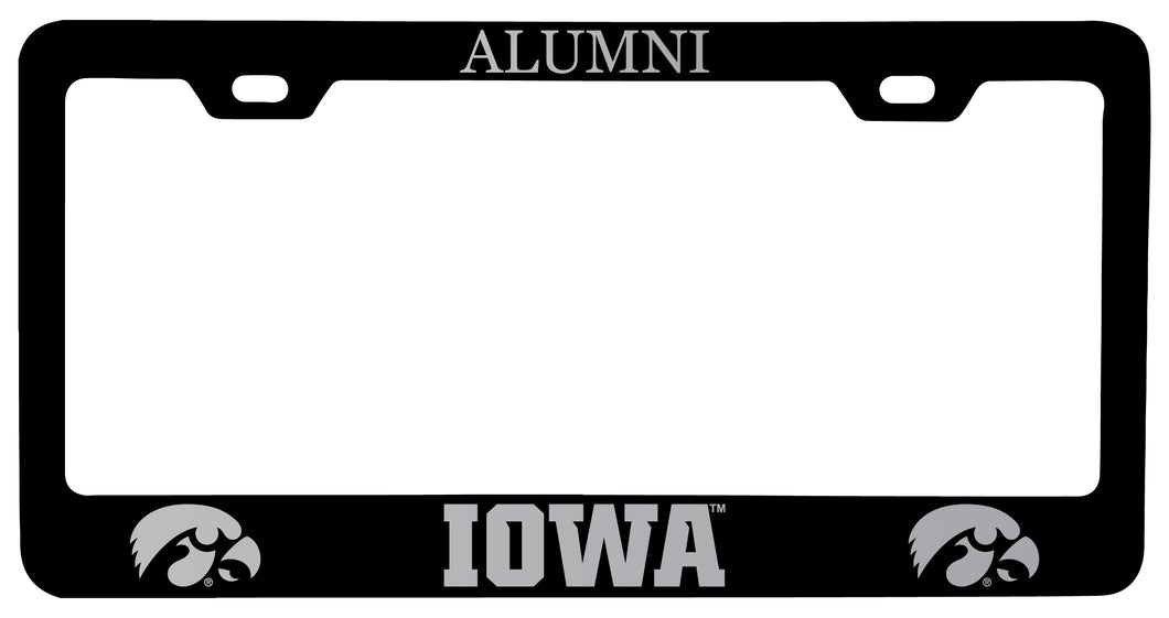 Iowa Hawkeyes Alumni Engraved Metal License Plate Frame Black Officially Licensed