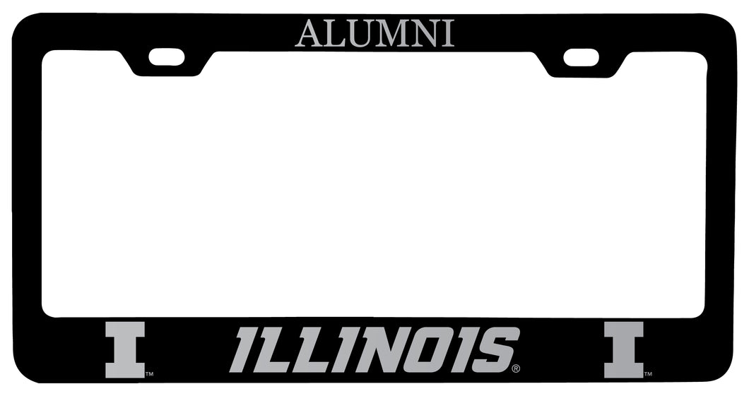 Illinois Fighting Illini Alumni Engraved Metal License Plate Frame Black Officially Licensed