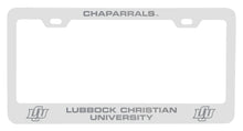 Load image into Gallery viewer, Lubbock Christian University Chaparral Engraved Metal License Plate Frame Officially Licensed Collegiate Product
