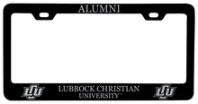 Load image into Gallery viewer, Lubbock Christian University Chaparral Alumni Engraved Metal License Plate Frame Black Officially Licensed
