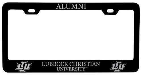 Lubbock Christian University Chaparral Alumni Engraved Metal License Plate Frame Black Officially Licensed