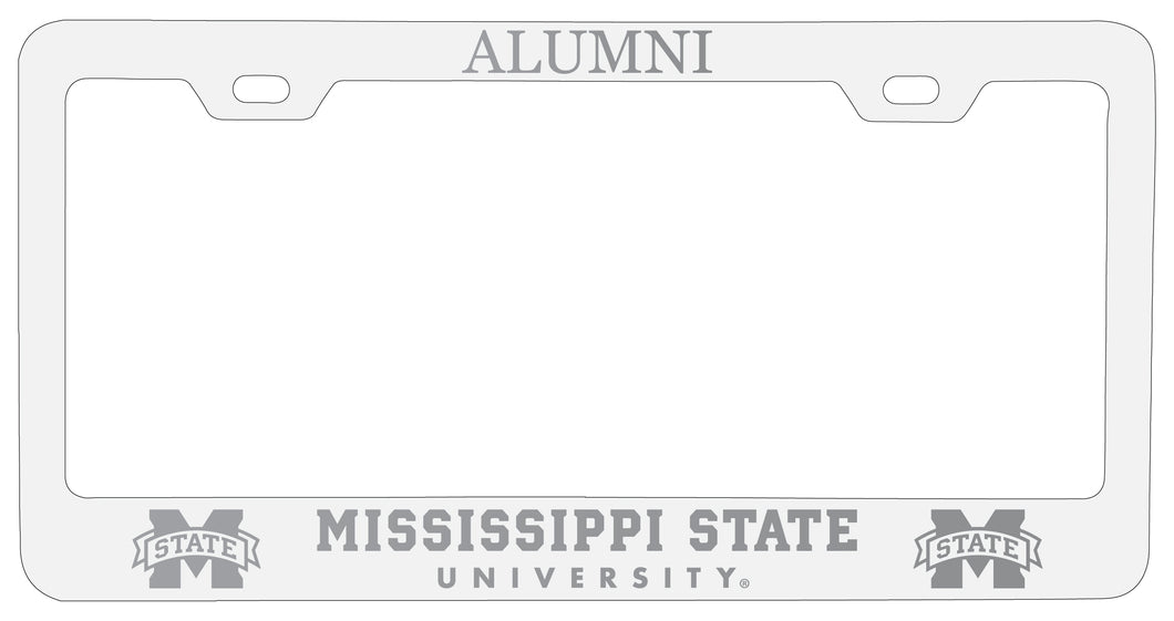 Mississippi State Bulldogs Alumni Engraved Metal License Plate Frame White Officially Licensed