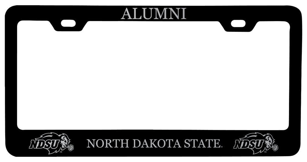 North Dakota State Bison Alumni Engraved Metal License Plate Frame Black Officially Licensed