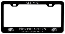 Load image into Gallery viewer, Northeastern State University Riverhawks Alumni Engraved Metal License Plate Frame Black Officially Licensed
