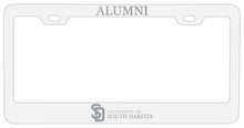 Load image into Gallery viewer, South Dakota Coyotes Alumni Engraved Metal License Plate Frame White Officially Licensed
