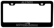 Load image into Gallery viewer, University of Southern Indiana Alumni Engraved Metal License Plate Frame Black Officially Licensed
