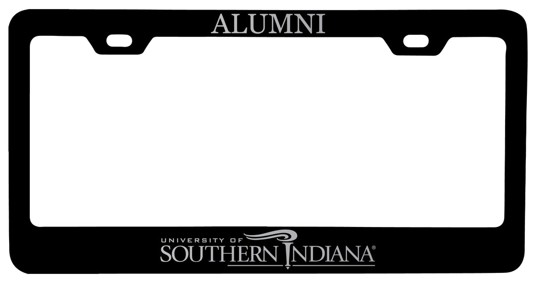 University of Southern Indiana Alumni Engraved Metal License Plate Frame Black Officially Licensed