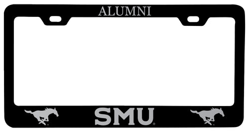 Southern Methodist University Alumni Engraved Metal License Plate Frame Black Officially Licensed